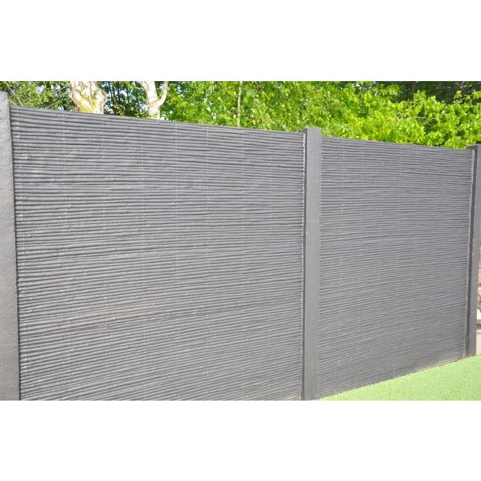 Betonzaun Bamboostone grau einseitig 200x200cm