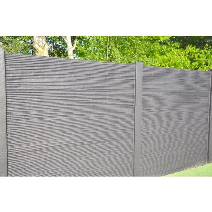 Betonzaun Bamboostone grau einseitig 200x200cm
