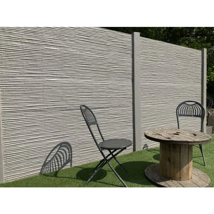 Betonzaun Bamboostone grau einseitig 200x200cm