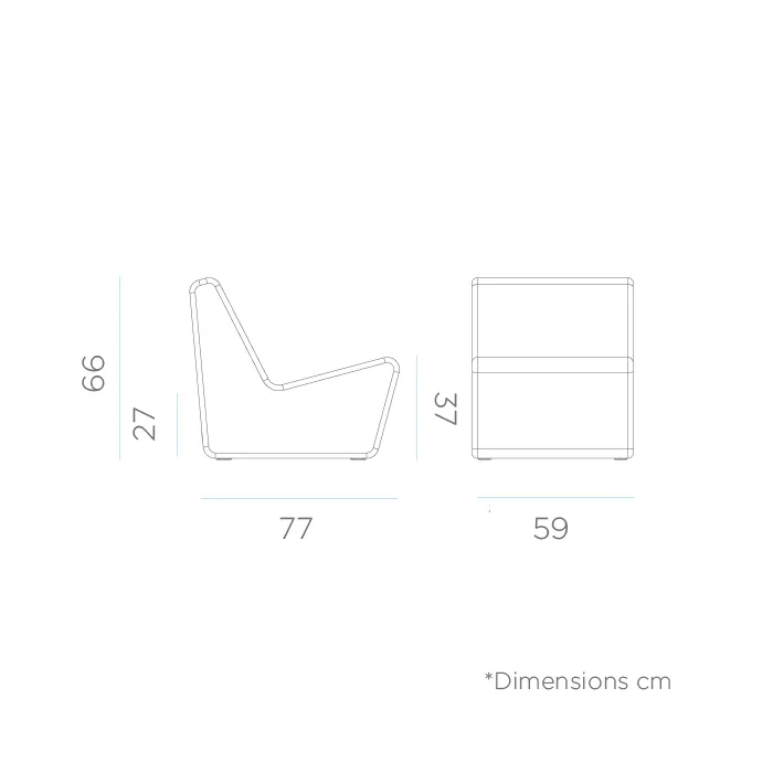 Gartensessel Ibiza design 77x66x59cm