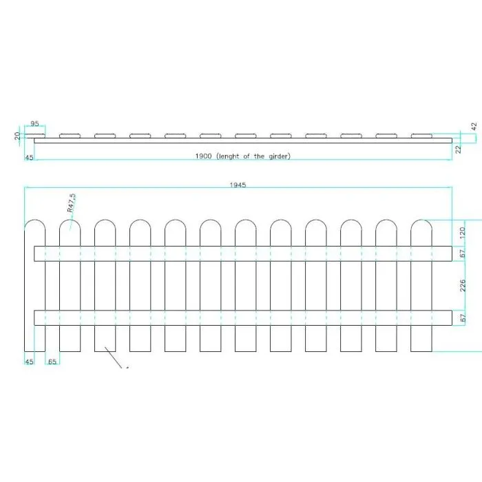 Staketenzaun gehobelt 60x190cm