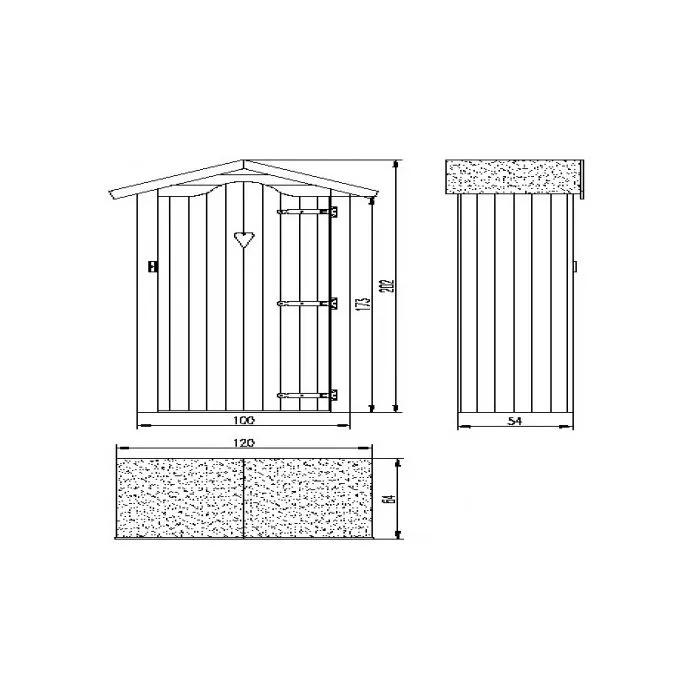 Gerätehütte Gerätehaus Gartenschrank 120x65/205cm