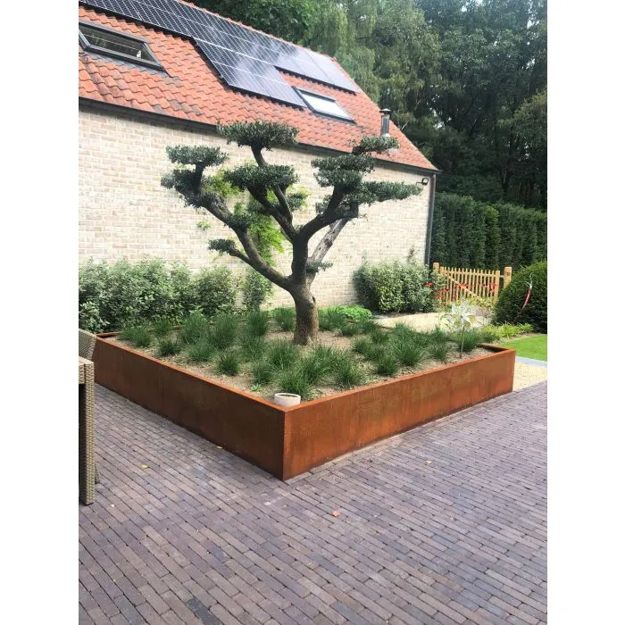 Blumenkasten Cortenstahl Pflanzkasten viereckig 80x80cm