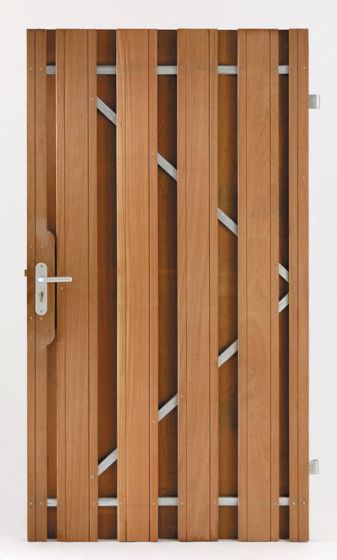 Tuinpoort op poortframe Bangkirai verstelbaar incl. dag- en nachtslot 100x180cm