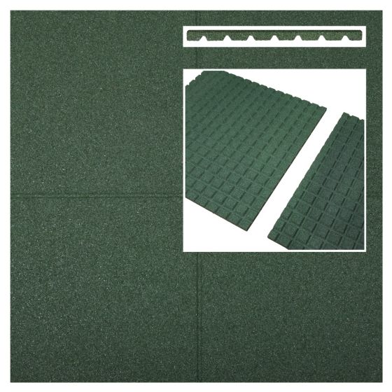 Rubberen tegels groen 500x500x45mm prijs per m2