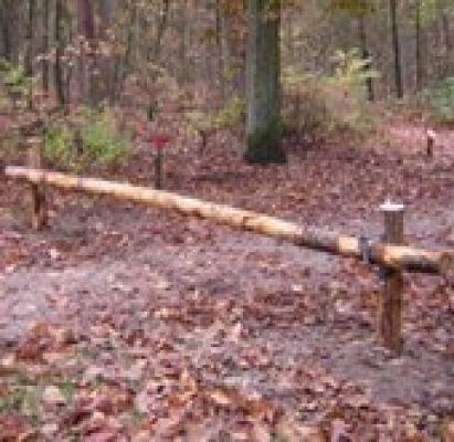 Slagboom ligger kastanjehout 400cm