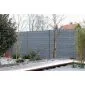 Betonzaun Rockmotiv grau 200x193cm doppelseitig
