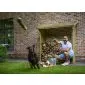 Kaminholzregal mit Gitter 180x180x70cm