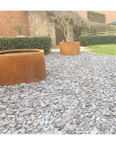 Jardineras acero corten redondo con base 80x80cm