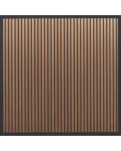 Valla panel compuesto Roble/Negro 180x180cm