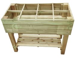 Huerta mesa de cultivo de madera