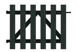Portillon clôture WPC noir 80x100cm