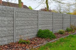 Betonzaun Rockmotiv grau 200x193cm einseitig