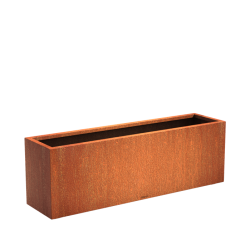 Corten steel planters rectangle 120x40x40cm