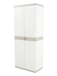 Plastic storage cabinet gray 70x176cm with 4 shelves 
