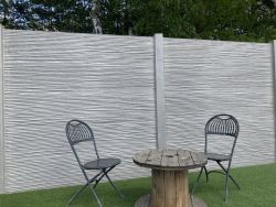 Betonzaun Bamboostone grau einseitig 200x200cm