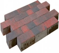 Trommelstenen of koppelstones dikformaat roodzwart 20x6,7x6,7cm (m2)