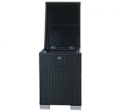Kussen box I   60 x 60 x 60cm - Zwart - Plat vlechtwerk