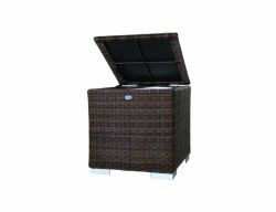 Storage box I  60x60x60cm - brown - round poly rattan