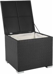 Storage box II  95x95x80cm - black - flat poly rattan