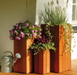 Jardineras de madera dura cuadrada 50x20x20cm