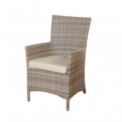 Garden chair Lisbon - cappuccino - flat poly rattan