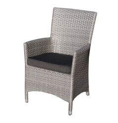 Garden chair Lisbon - grey - flat poly rattan