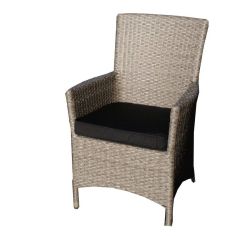 Garden chair Lisbon - brushed grey - flat poly rattan
