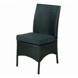 Garden chair Madrid - black - flat poly rattan
