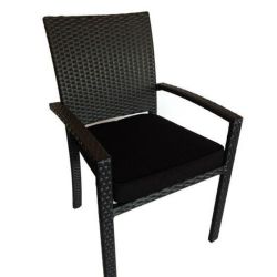 Garden chair Belgrade - black - flat poly rattan