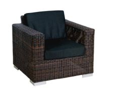 Lounge chair Paris poly rattan round brown