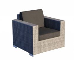 Lounge chair Paris poly rattan flat grey