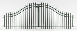 Portail fer forgé de Luxe, galvanise 60/110x338cm