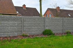 Betonzaun Rockmotiv grau 200x193cm doppelseitig