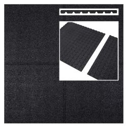 Rubber tiles black 500x500x25mm (m2)