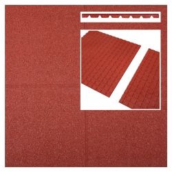 Rubber tiles red 500x500x45mm (m2)