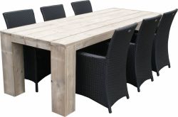 Dining set Lisse scaffold board for 6 people