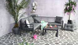 Steigerhouten lounge bank