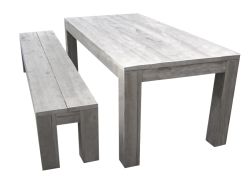 Table jardin bois échafaudage 250x100x75cm