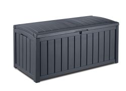 Garden Storage Box black 128x65x61cm