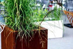 Corten steel planters square 80x80x80cm