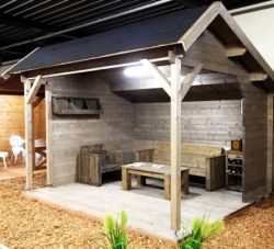 Abri de jardin pavillon 380x320cm / 40mm