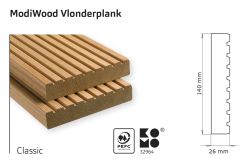 Decking board thermally modified Modiwood 390cm (26x140mm)