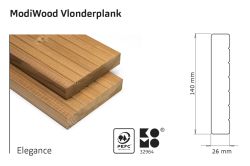 Decking board thermally modified Modiwood 420cm (26x140mm)