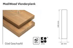 Decking board thermally modified Modiwood 420cm (26x140mm)