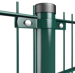 Poste para vallas metálicas doble hilo 320cm galvanizada y plastificada
