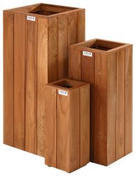 Square wooden planters hardwood Bangkirai 70x30x30cm