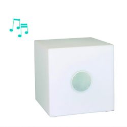 Cube lumineux avec haut parleur 20x20x20cm