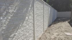 Betonzaun Rusticastone grau einseitig 200x200cm