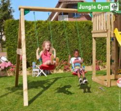 Wooden play house Jungle Hut swing